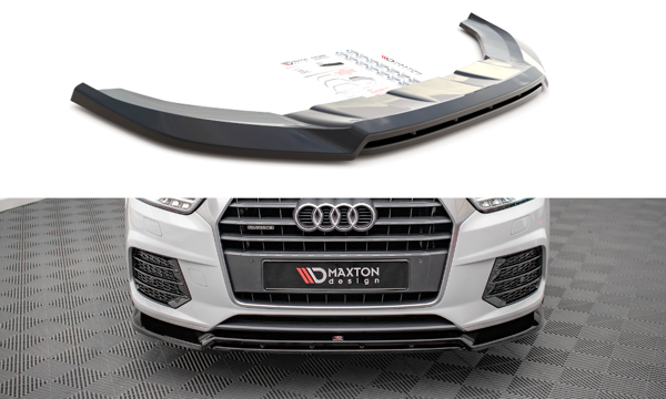 Maxton Front Splitter V.2 Audi Q3 8U Facelift - Gloss Black