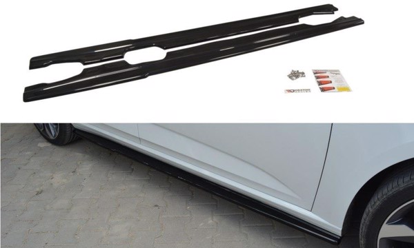 Maxton Side Skirts Diffusers Renault Megane Mk4 Hatchback - Gloss Black