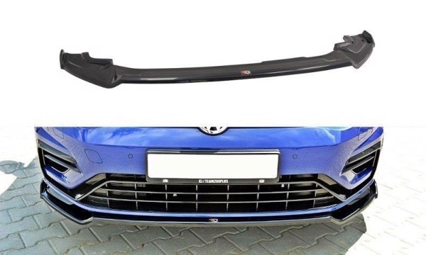 Maxton Front Splitter V.2 VW Golf 7 R / R-Line Facelift - Gloss Black