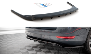 Maxton Central Rear Splitter (With Vertical Bars) Skoda Fabia Combi Mk3 Facelift - Gloss Black