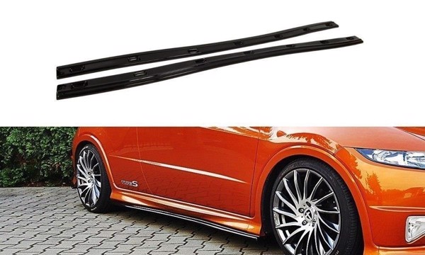 Maxton Side Skirts Diffusers Honda Civic VIii Type S/R - Gloss Black