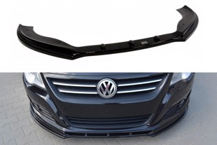 Maxton Front Splitter V.1 VW Passat Cc Preface Model, Standard Bumper - Gloss Black