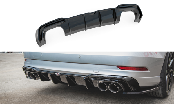 Maxton Rear Valance Audi S3 Sedan 8V Facelift - Gloss Black