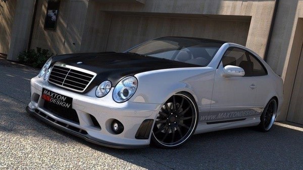 Maxton Front Splitter Mercedes Clk W208 (For Me-Clk-208-Amg204-F1 Bumper) - Gloss Black