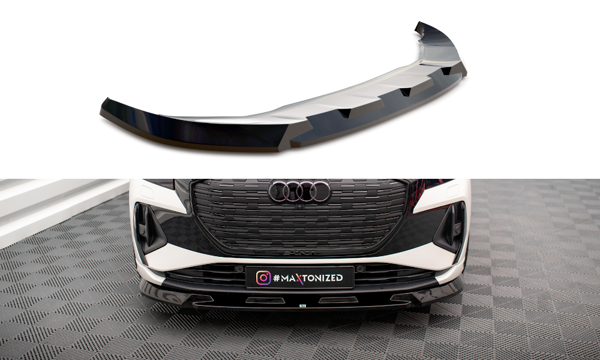 Maxton Front Splitter V.1 Audi Q4 E-Tron Sportback Mk1 - Gloss Black