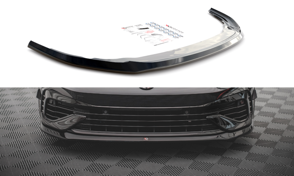 Maxton Front Splitter V.5 Volkswagen Golf R Mk8 - Gloss Black