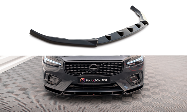 Maxton Front Splitter Volvo V90 R-Design Mk2 - Gloss Black