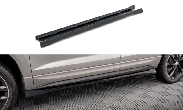 Maxton Side Skirts Diffusers Skoda Karoq Sportline Mk1 Facelift - Gloss Black