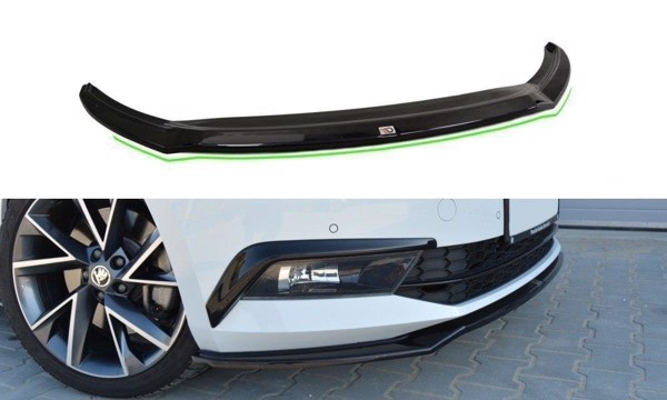 Maxton Front Splitter V.2 Skoda Superb Mk3 - Gloss Black