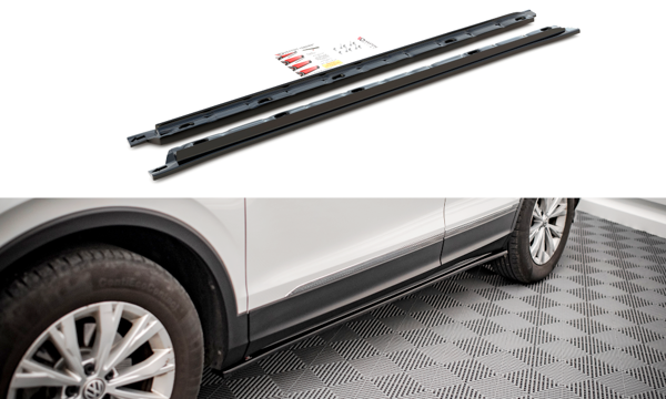 Maxton Side Skirts Diffusers Volkswagen Tiguan Mk2 - Gloss Black