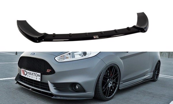 Maxton Front Splitter (Cupra) Ford Fiesta St Mk7 Fl - Gloss Black