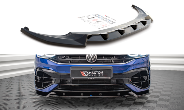 Maxton Front Splitter V.2 Volkswagen Tiguan R Mk2 Facelift - Gloss Black