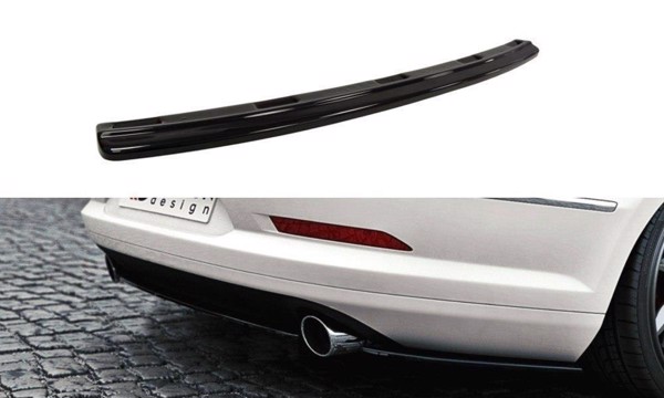 Maxton Central Rear Splitter VW Passat Cc R36 Rline (Preface) (Without Vertical Bars) - Gloss Black