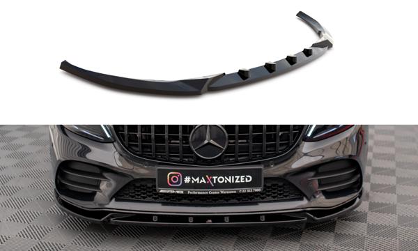 Maxton Front Splitter V.2 Mercedes-Benz C Amg Line / C43 Amg Sedan / Coupe W205 / C205 Facelift - Gloss Black