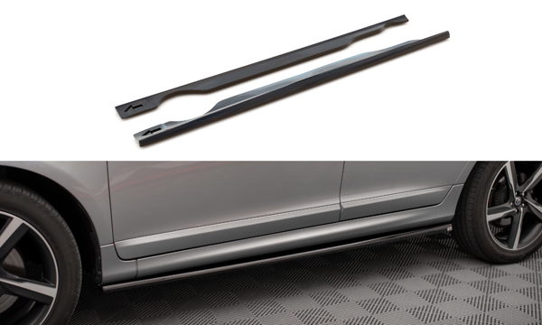 Maxton Side Skirts Diffusers Volvo Xc60 R-Design Mk1 Facelift - Gloss Black