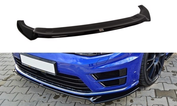 Maxton Front Splitter V.2 VW Golf 7 R / R-Line - Gloss Black