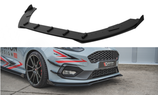 Maxton Racing Durability Front Splitter + Flaps Ford Fiesta Mk8 St / St-Line - Black + Gloss Flaps    