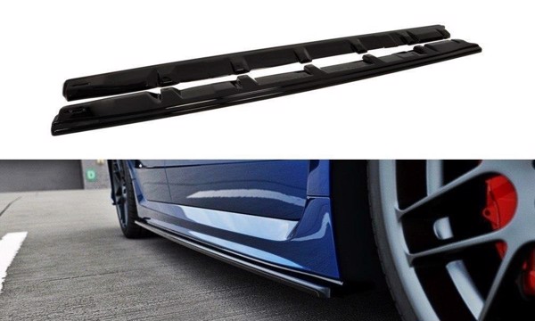 Maxton Side Skirts Diffusers Subaru Wrx Sti - Gloss Black