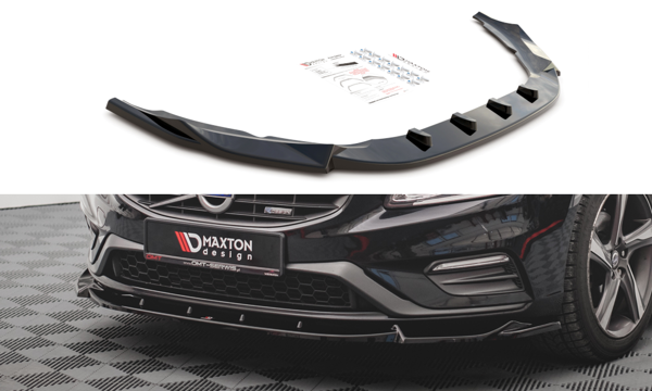 Maxton Front Splitter V.1 Volvo S60 R-Design Mk2 - Gloss Black