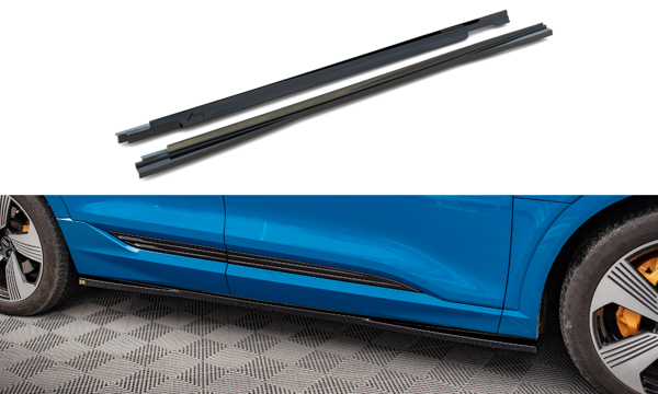 Maxton Side Skirts Diffusers Audi E-Tron - Gloss Black