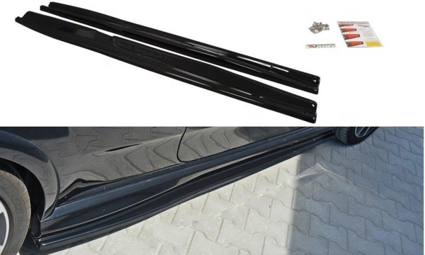 Maxton Side Skirts Diffusers Fiat Punto Evo Abarth - Gloss Black