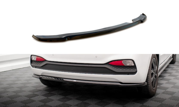 Maxton Central Rear Splitter Hyundai I20 Mk2 Facelift - Gloss Black