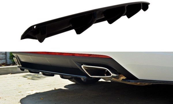 Maxton Central Rear Splitter Skoda Octavia RS Mk3 / Mk3 Fl Hatchback / Estate - Gloss Black