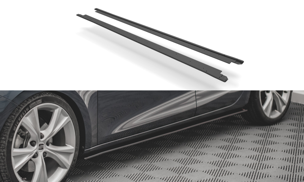 Maxton Street Pro Side Skirts Diffusers Seat Leon Fr Mk4 - Black