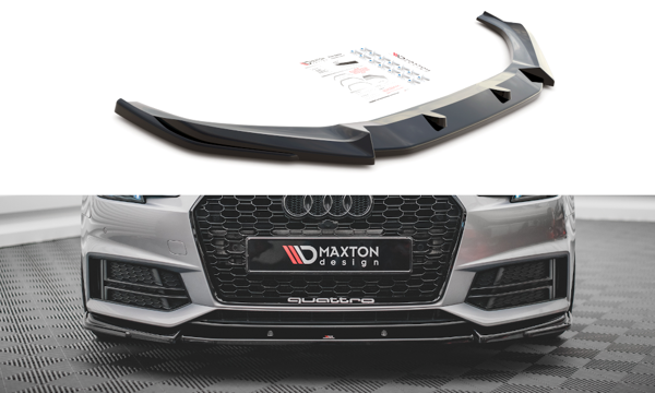 Maxton Front Splitter V.3 Audi S4 / A4 S-Line B9 - Gloss Black