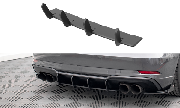 Maxton Street Pro Rear Diffuser Audi S3 Sportback 8V Facelift - Black