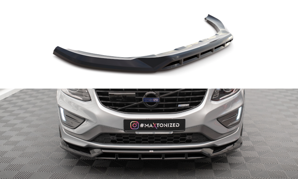 Maxton Front Splitter Volvo Xc60 R-Design Mk1 Facelift - Gloss Black