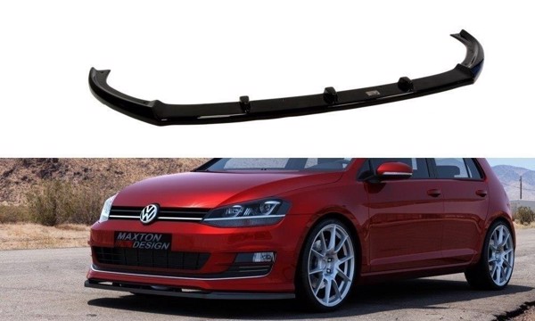 Maxton Front Splitter VW Golf VIi For Sport Pack - Gloss Black