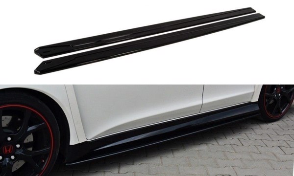 Maxton Side Skirts Diffusers Honda Civic Ix Type R - Gloss Black