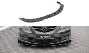 Maxton Street Pro Front Splitter V.1 + Flaps Mazda 3 Mps Mk1 - Black + Gloss Flaps    