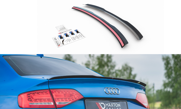 Maxton Spoiler Cap Audi A4 / A4 S-Line B8 / B8 Fl Sedan - Gloss Black