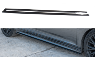 Maxton Side Skirts Diffusers Volkswagen Passat R-Line B8 - Gloss Black