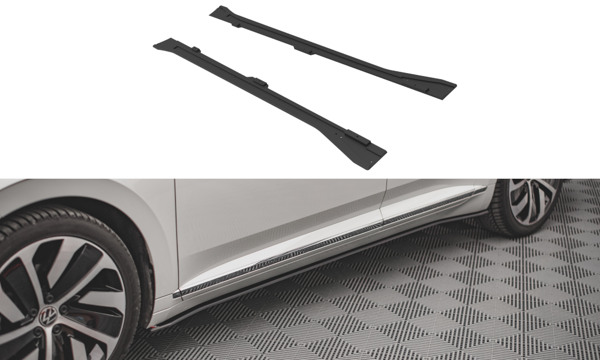 Maxton Street Pro Side Skirts Diffusers Volkswagen Arteon R-Line Facelift - Black