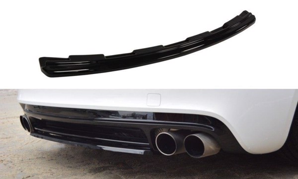 Maxton Central Rear Splitter Audi TT S 8J (Without Vertical Bars) - Gloss Black