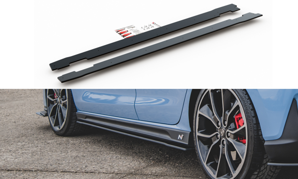 Maxton Racing Durability Side Skirts Diffusers Hyundai I30 N Mk3 / Mk3 Fl Hatchback / Fastback - Black