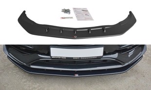 Maxton Front Splitter V.1 Mercedes Cla A45 Amg C117 Facelift - Gloss Black