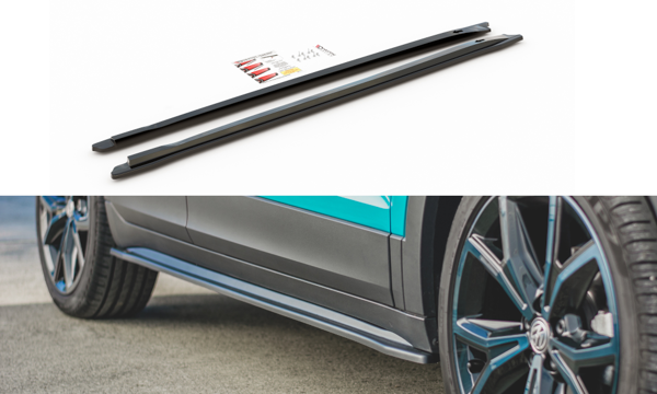 Maxton Side Skirts Diffusers Volkswagen T-Cross - Gloss Black