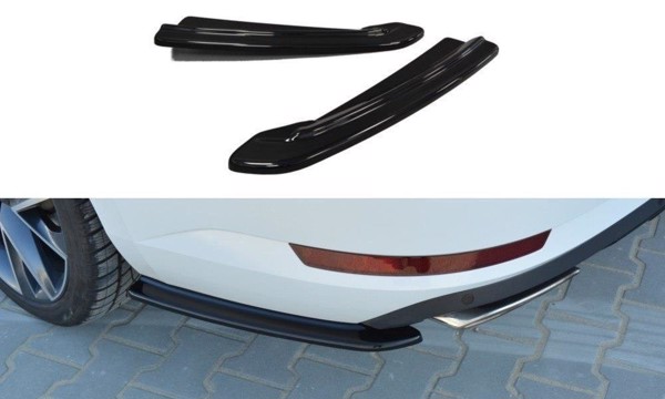 Maxton Rear Side Splitters Skoda Superb Mk3 Hatchback / Estate - Gloss Black