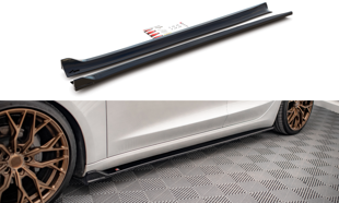 Maxton Side Skirts Diffusers V.2 Tesla Model 3 - Gloss Black