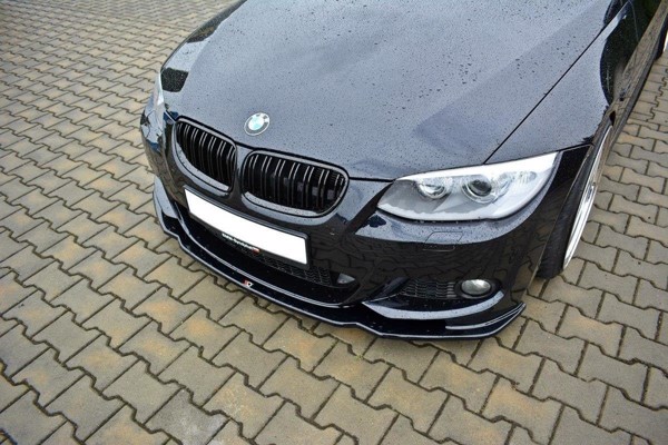 Maxton Front Splitter V.2 For BMW 3 E92 M-Pack Facelift - Gloss Black