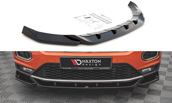 Maxton Front Splitter V.1 Volkswagen T-Roc Mk1 - Gloss Black