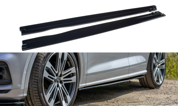 Maxton Side Skirts Diffusers Audi Sq5/Q5 S-Line Mkii - Gloss Black