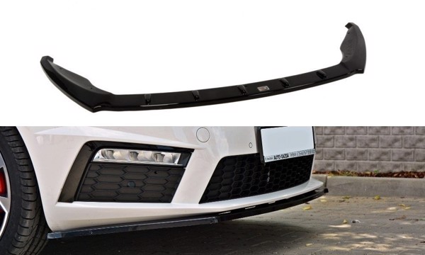 Maxton Front Splitter V.1 Skoda Octavia RS Mk3  - Gloss Black