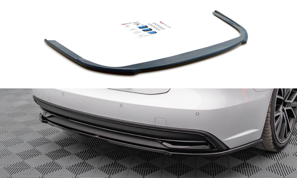 Maxton Central Rear Splitter For Audi A7 C8 - Gloss Black