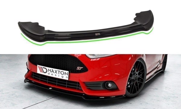 Maxton Front Splitter V.3 Ford Fiesta St Mk7 Fl - Gloss Black