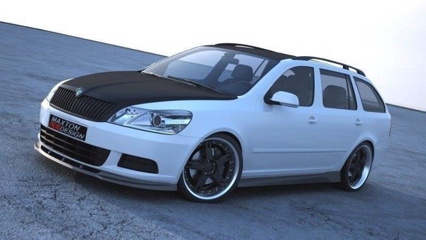 Maxton Front Splitter Skoda Octavia Mk2 Fl - Gloss Black